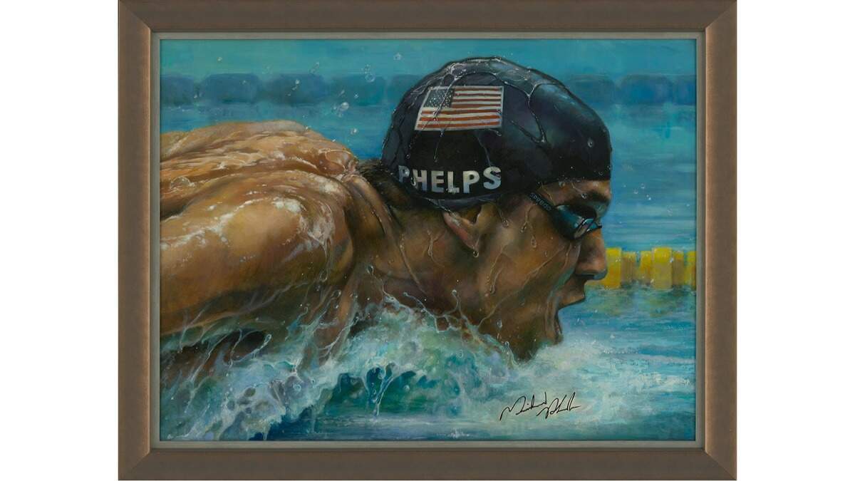 Collection of 8 Signed Michael Phelps Paintings for Sale | Miami